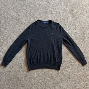 Men’s Medium Polo Ralph Lauren Cashmere Sweater, Charcoal